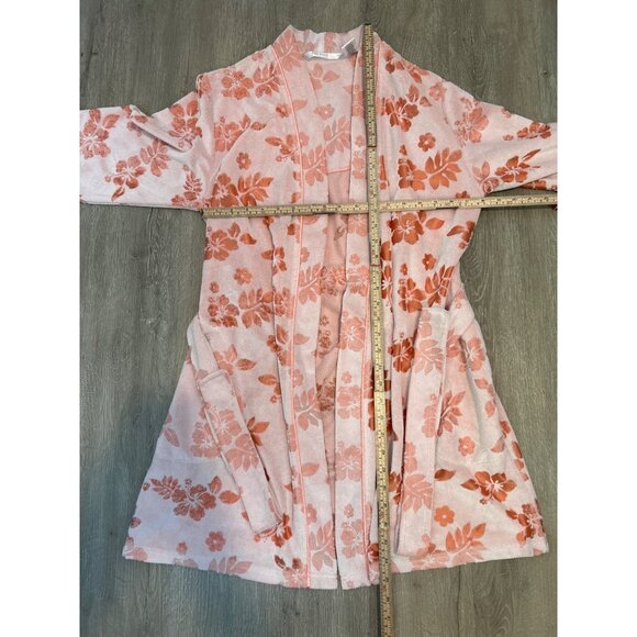 JASMINE ROSE Robe Womens S floral Tie Front‎  Embroidered  Retro Nightwear - Picture 5 of 7